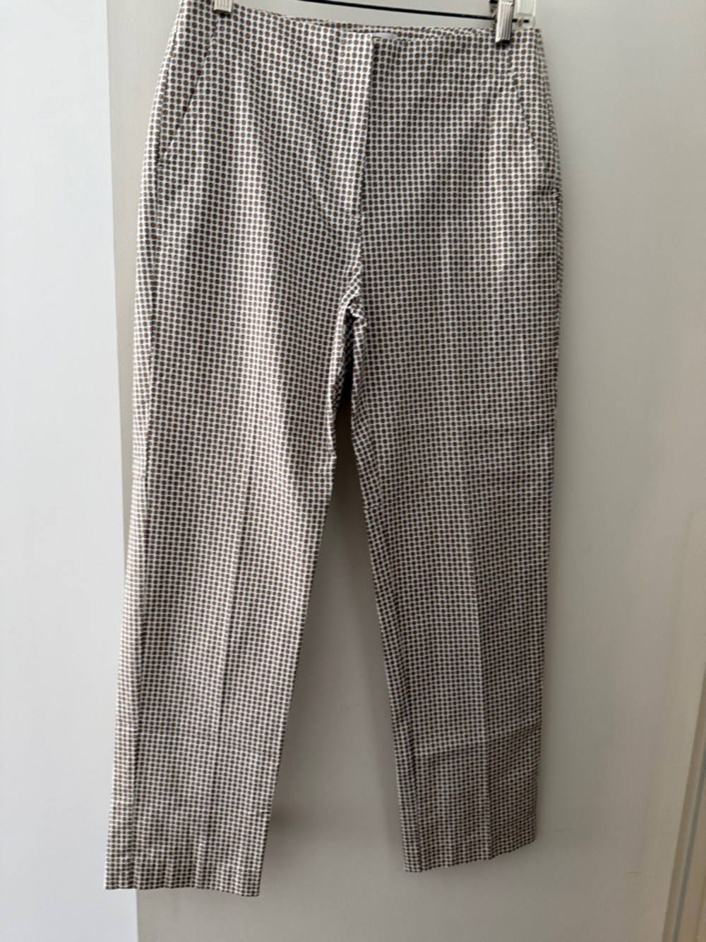 Talbots Slim Straight Pants in Black and White Micro-Check